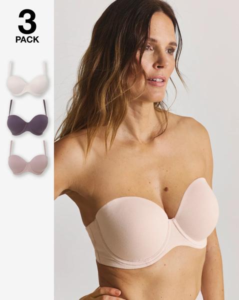 3 Pack Cotton Multiway Bras