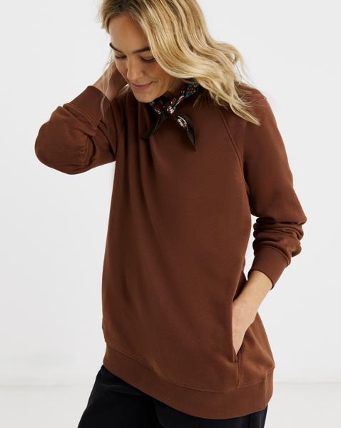 Side Zip Longline Sweatshirt
