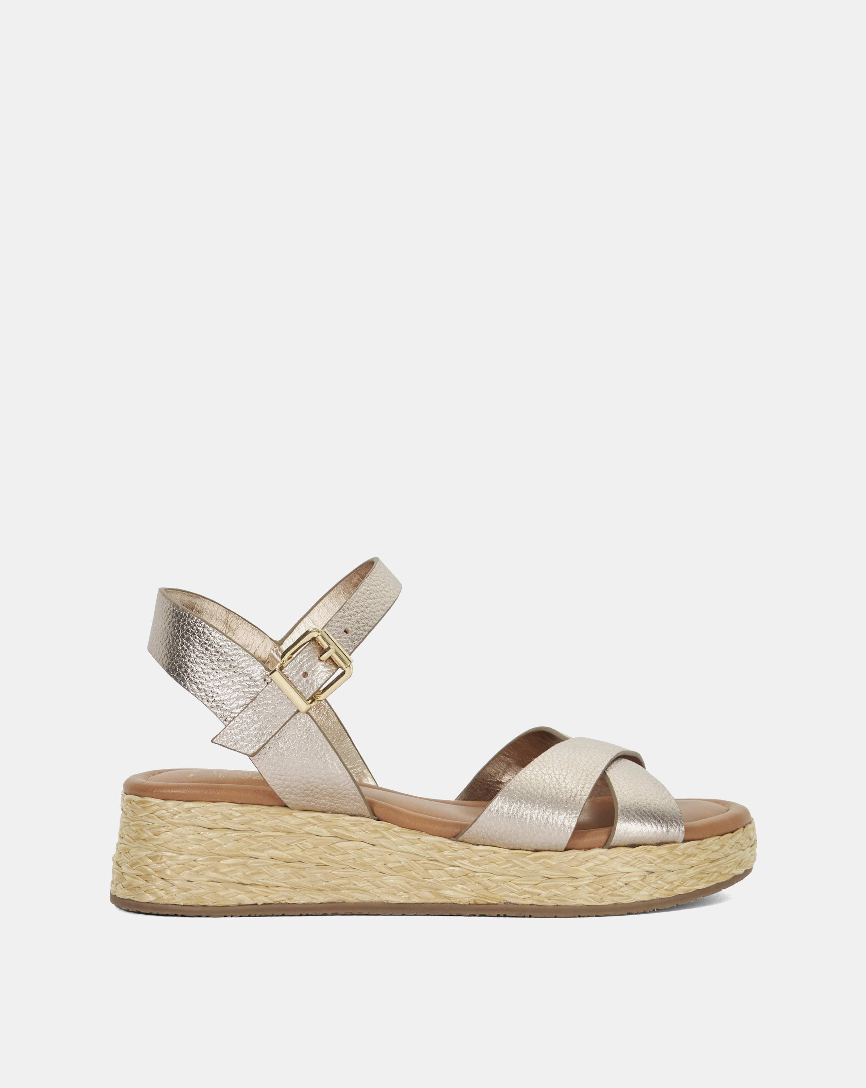 Dune Littleton Leather Sandals Wide Fit