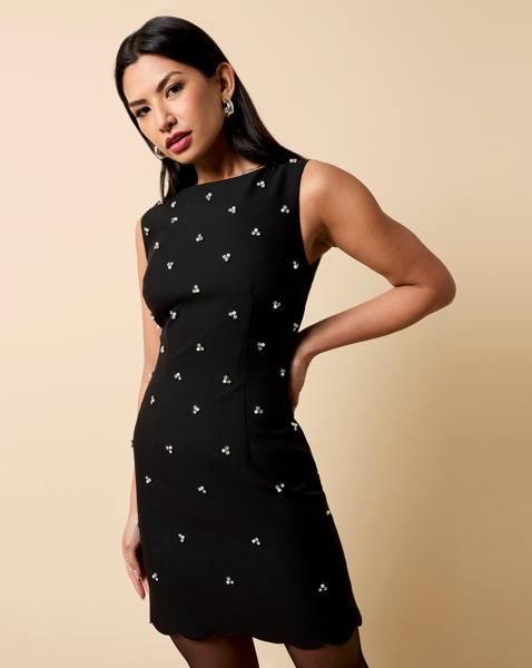Little Mistress Black Embellished Dress
