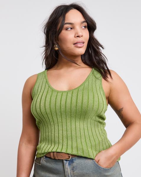 Simply Be Metallic Rib Knit Vest Top