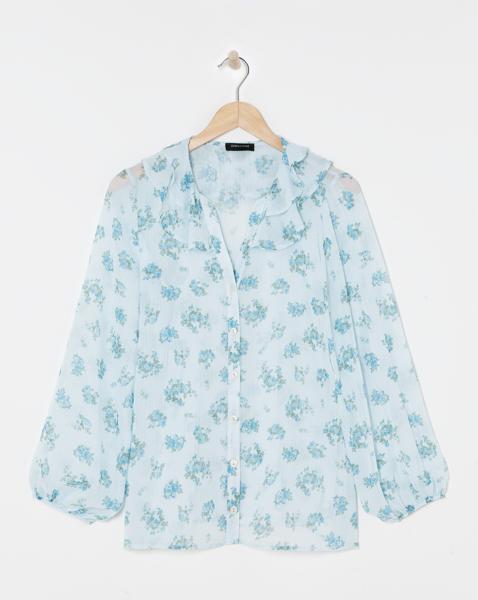 Chiffon Frill Neck Blouse