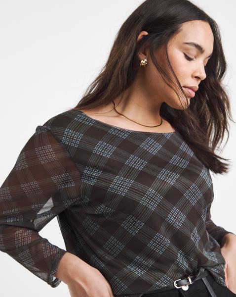 Mesh Scoop Back Top
