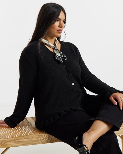 Frill V-Neck Cardigan