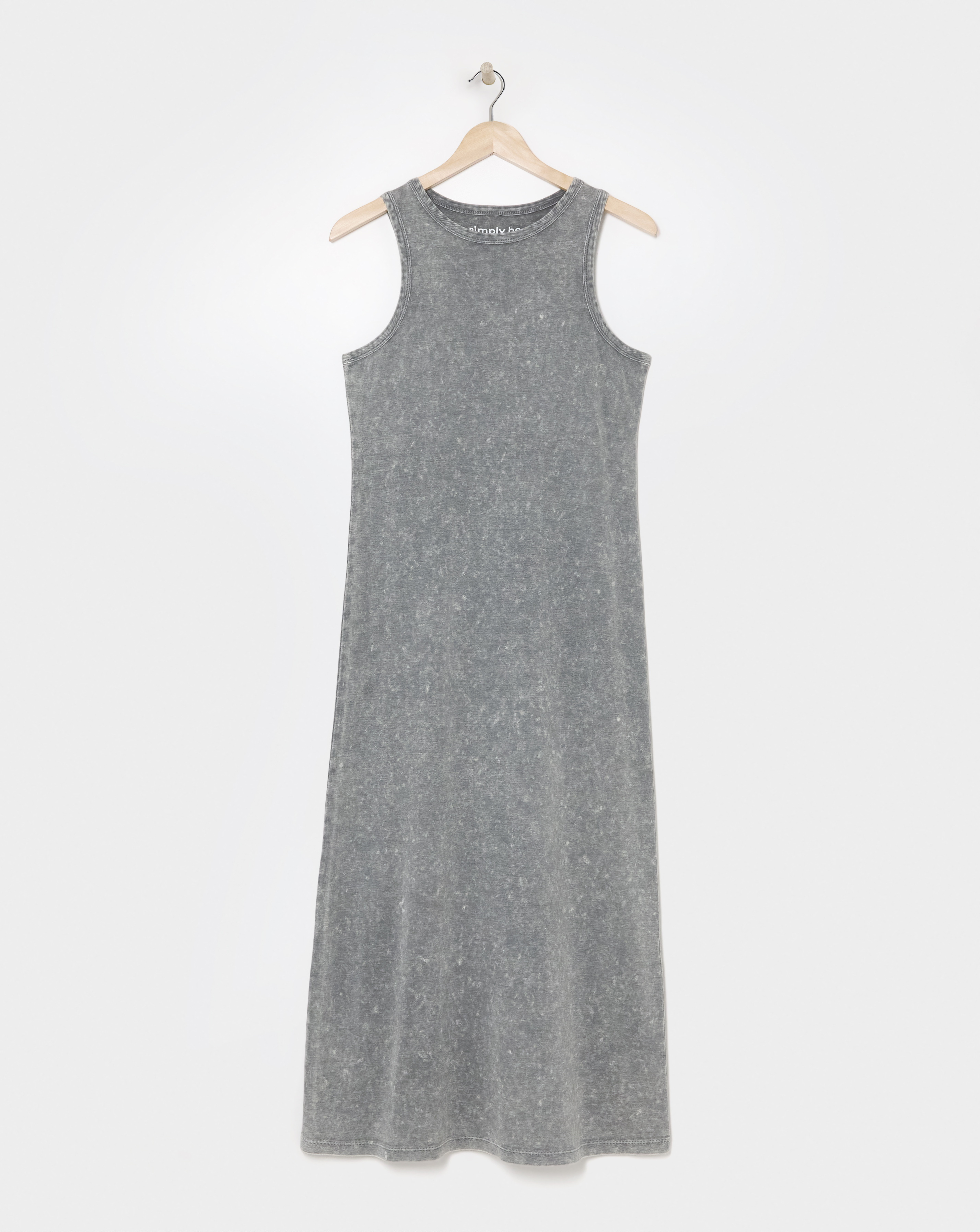 Simply Be - Women's Acid Wash Cotton Jersey Maxi Dress - Size 22 - Grey