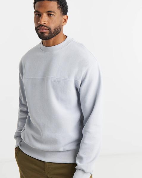 BOSS Waffle Crew Sweatshirt - Light Grey