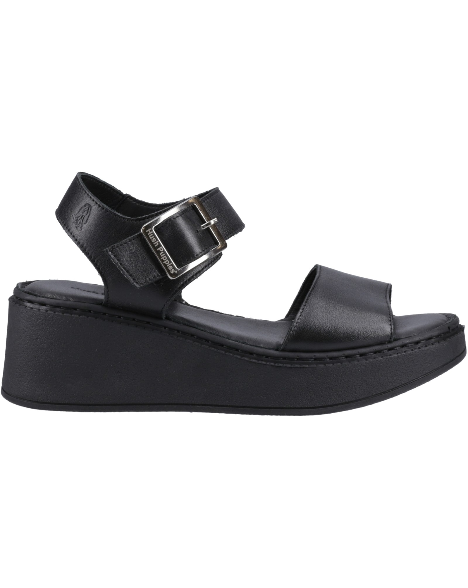 Hush Puppies Women's Black Beatrix Wedge Sandal Size 6
