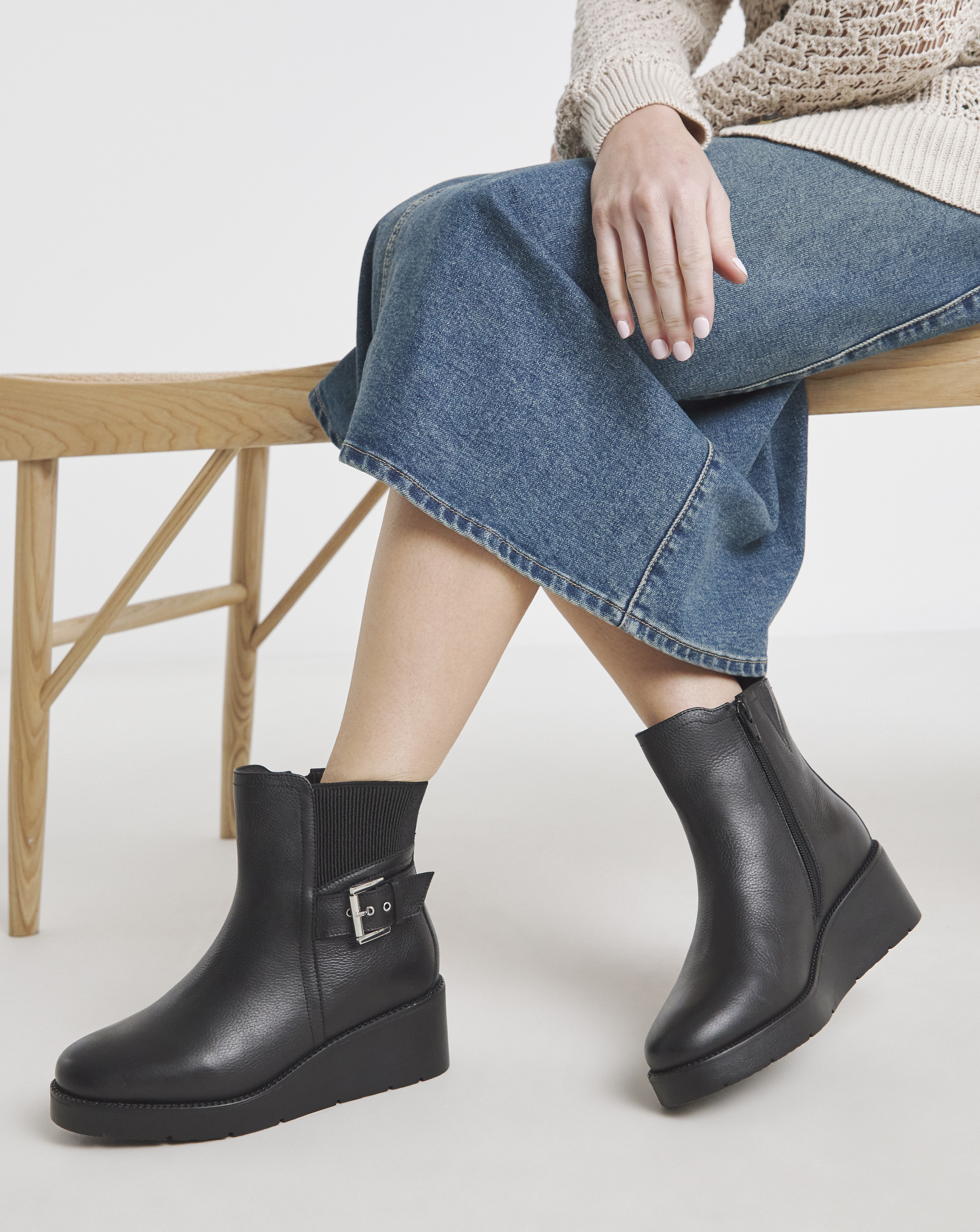 Wedge Chelsea Boots Wide