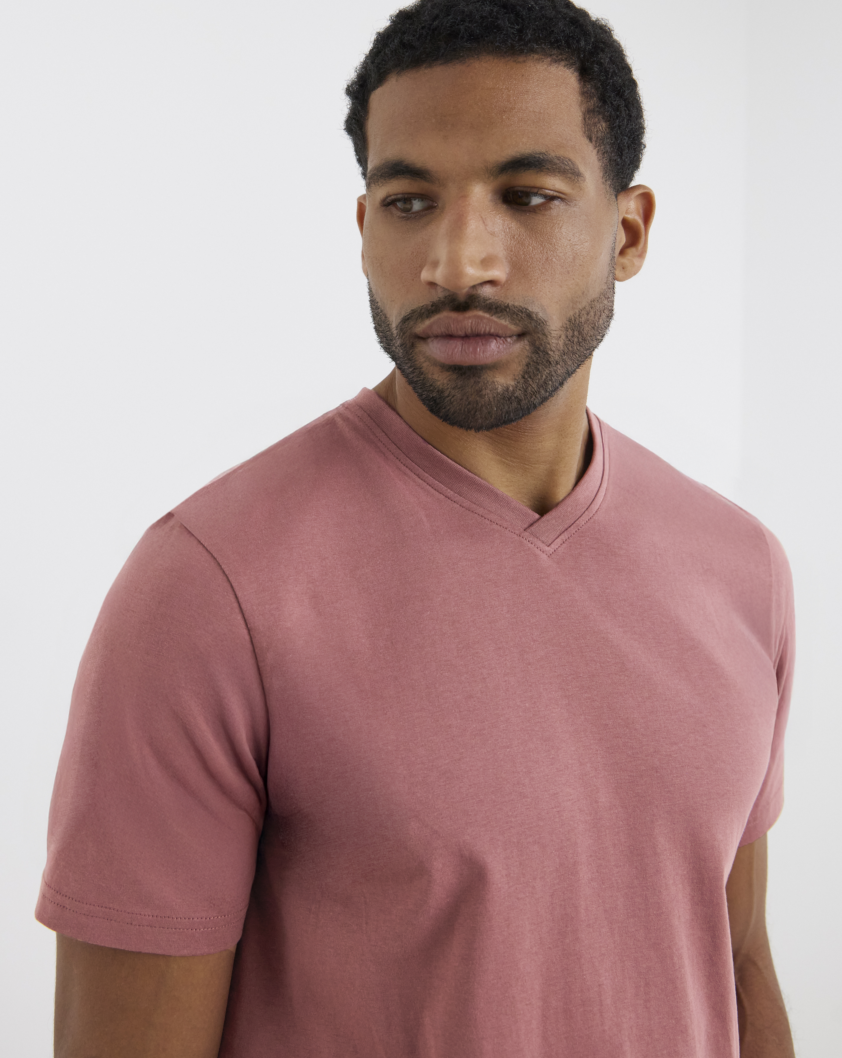 Pure Cotton V Neck T-Shirt Long