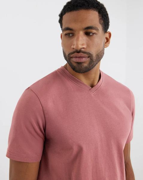 Pure Cotton V Neck T-Shirt Long
