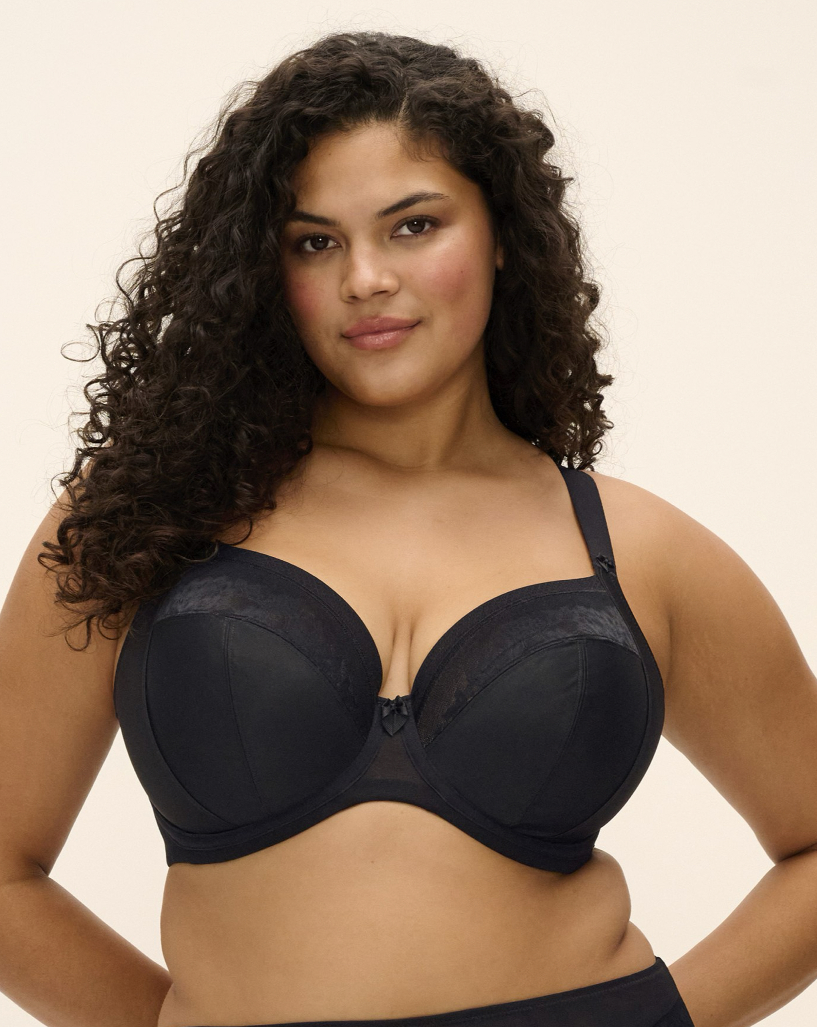 Elomi Black Nerina Plunge Wired Bra - 44F