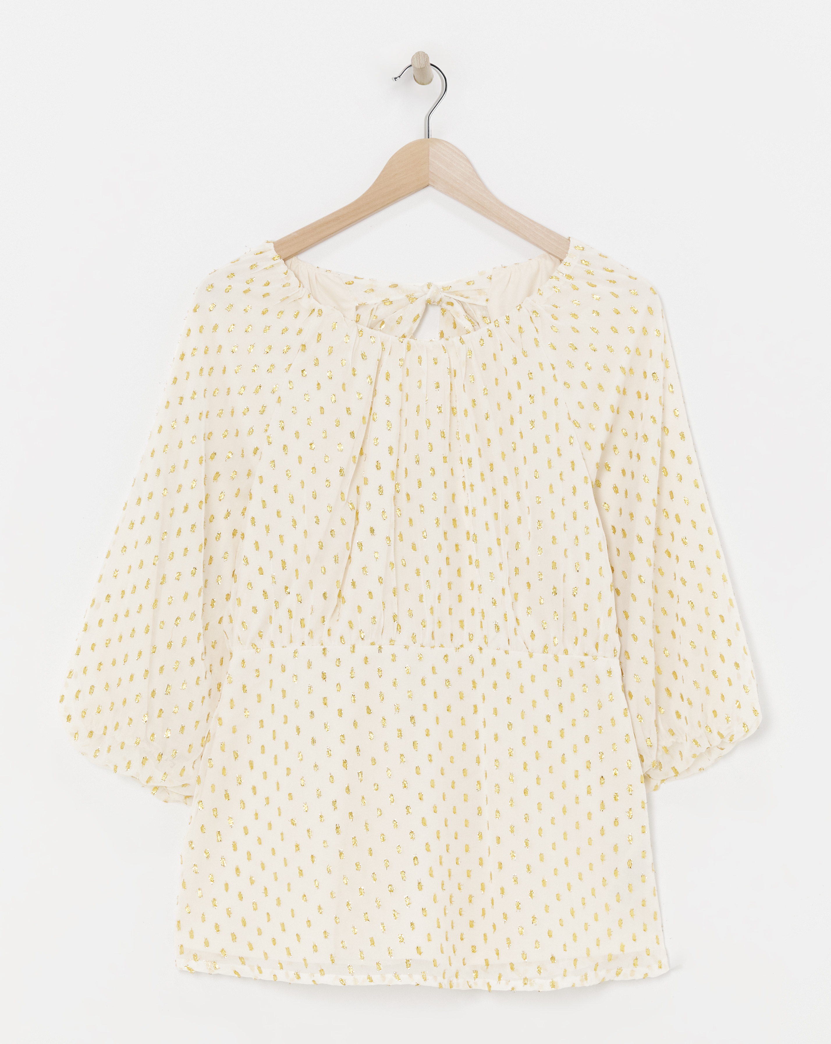 Lurex Exposed Back Dobby Swing Top