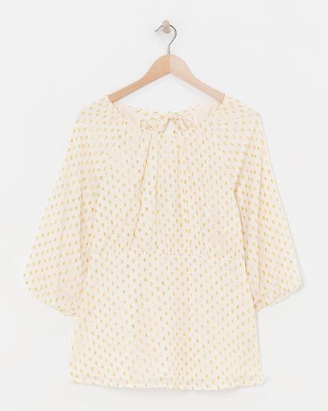 Lurex Exposed Back Dobby Swing Top