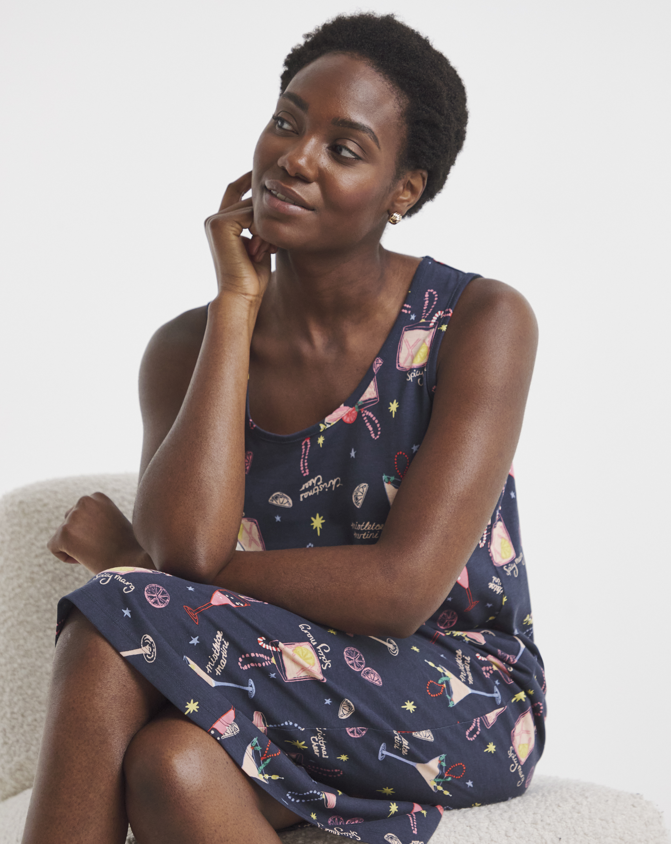 Cocktail Print Value Midi Nightie