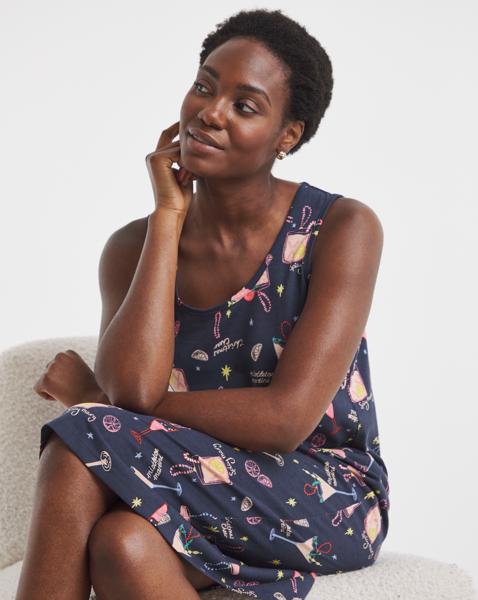 Cocktail Print Value Midi Nightie