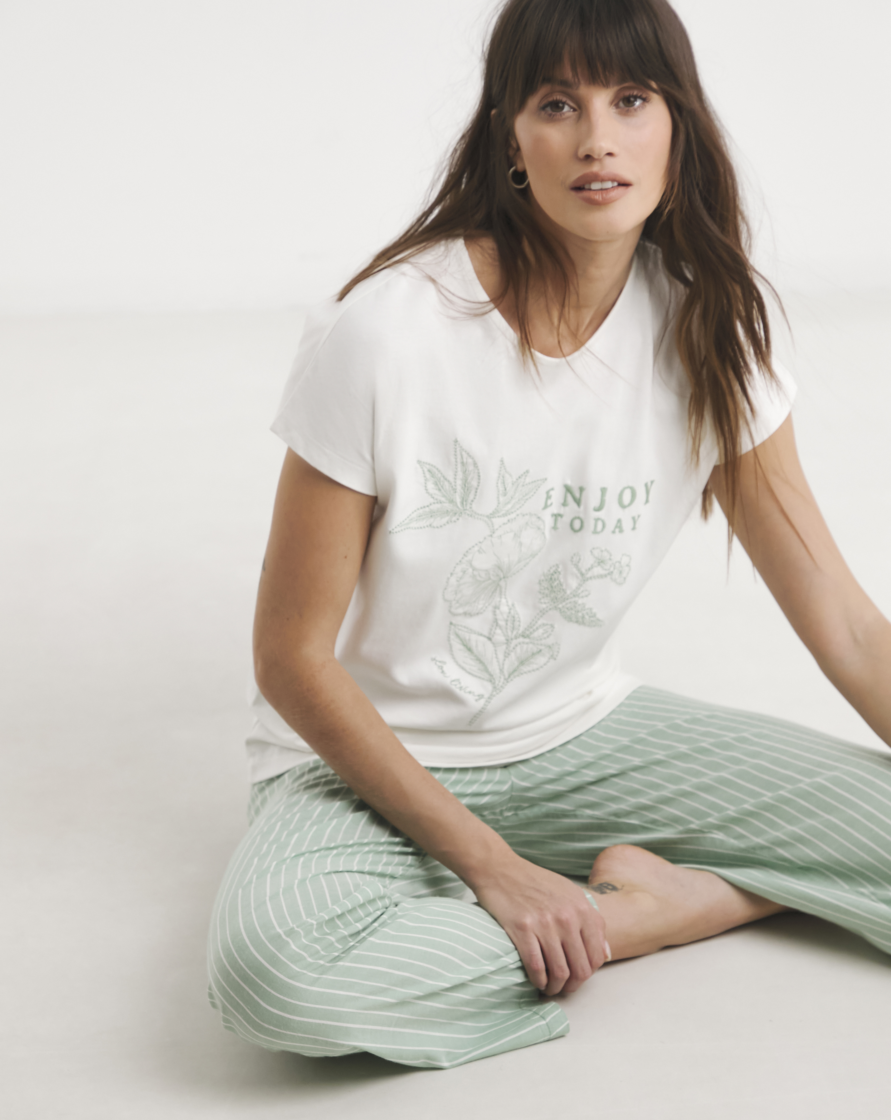 Stripe Print Pyjama Set