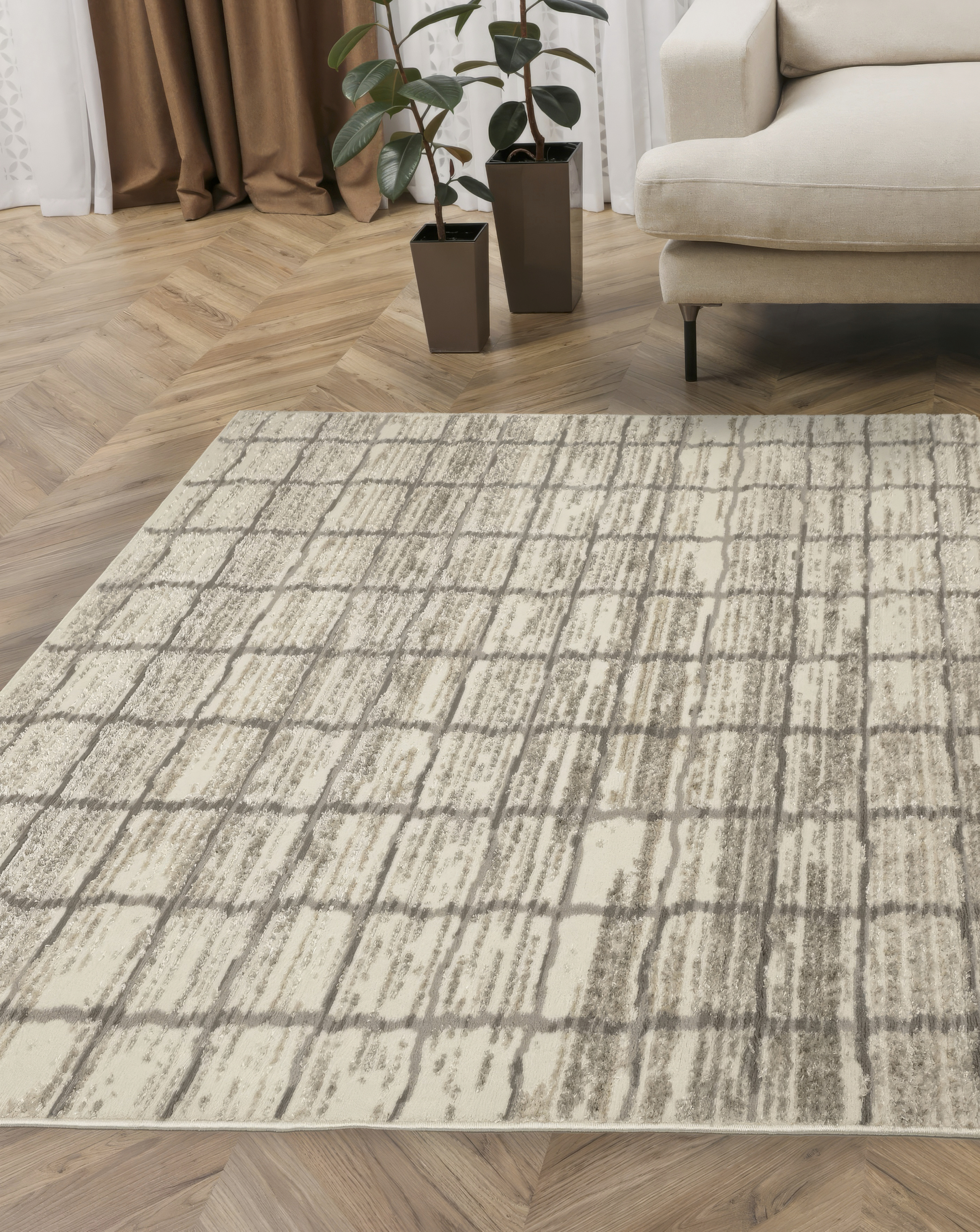 Cadiz Woven Checked Rug