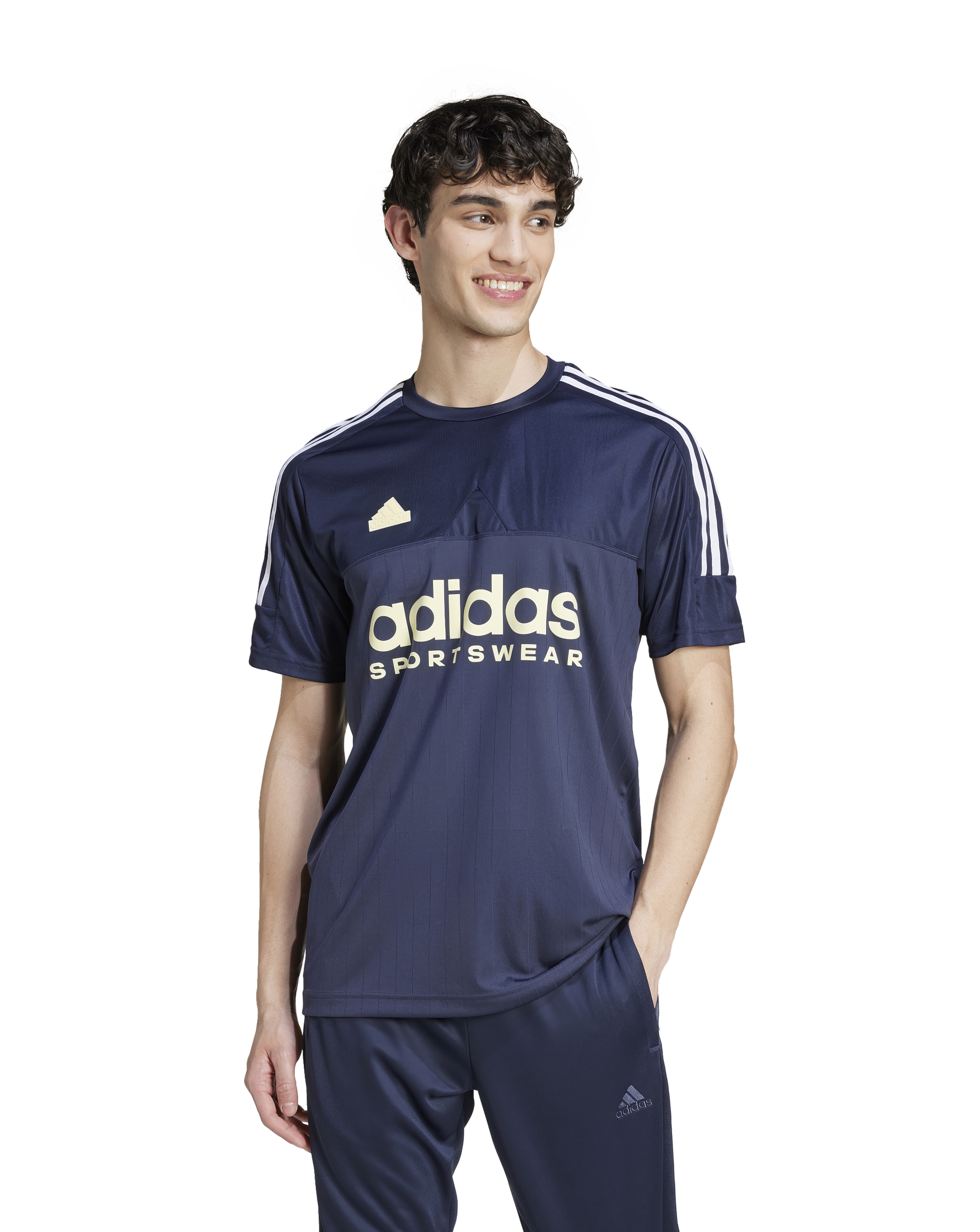 Adidas Tiro T-Shirt Navy - Mens Regular Fit - 100% Recycled Polyester - Size S34/37