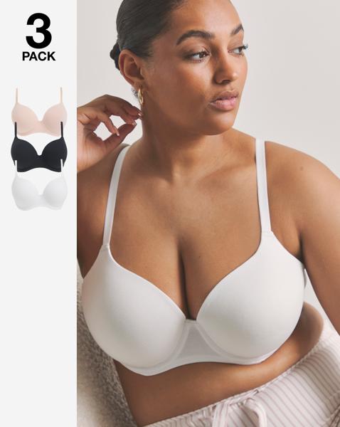 3 Pack Cotton T-Shirt Bras