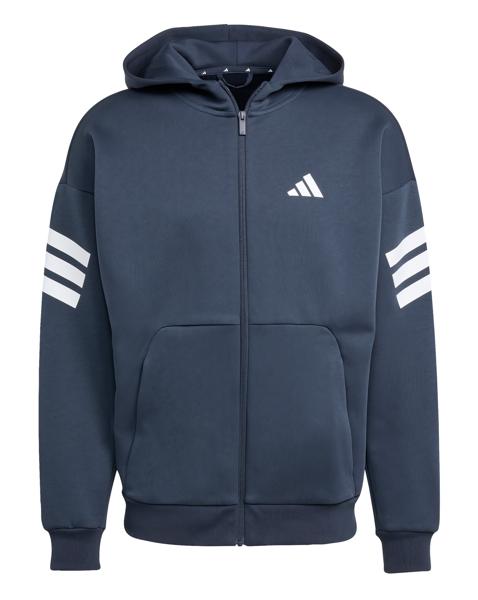 adidas Fleece 3 Stripe Full Zip Hoodie