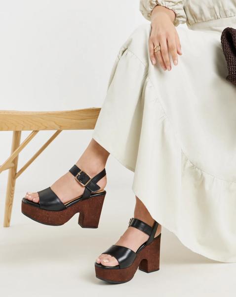 Platform Cork Sandals Wide Fit