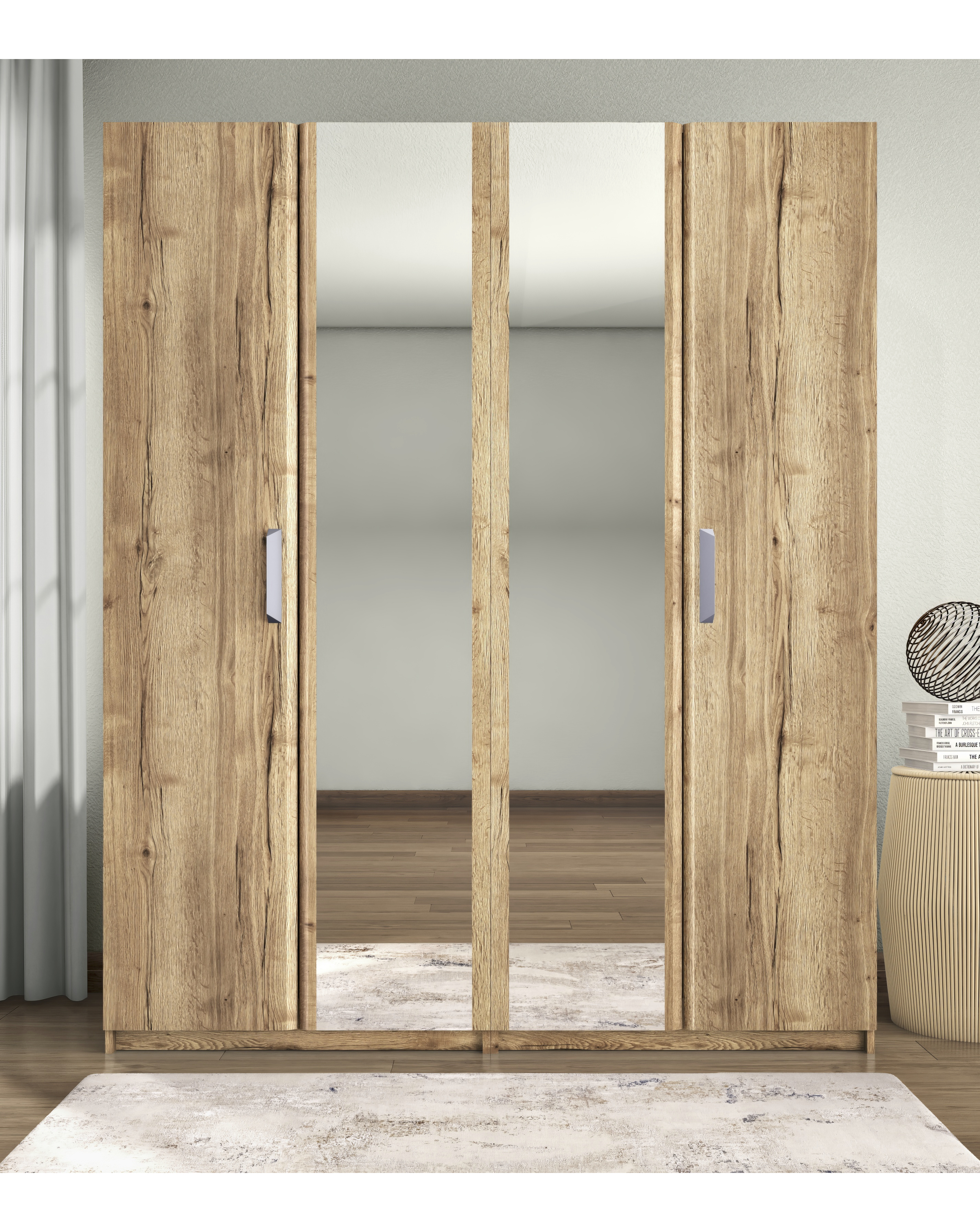 Lugo 4 Door Wardrobe with Mirror