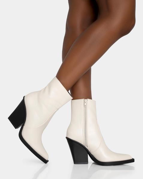 Public Desire Western Wide Fit - Womens - Size 6 - Cowboy Boots - Block Ankle Boots
