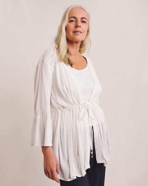 Julipa Crinkle Tie Front Kimono