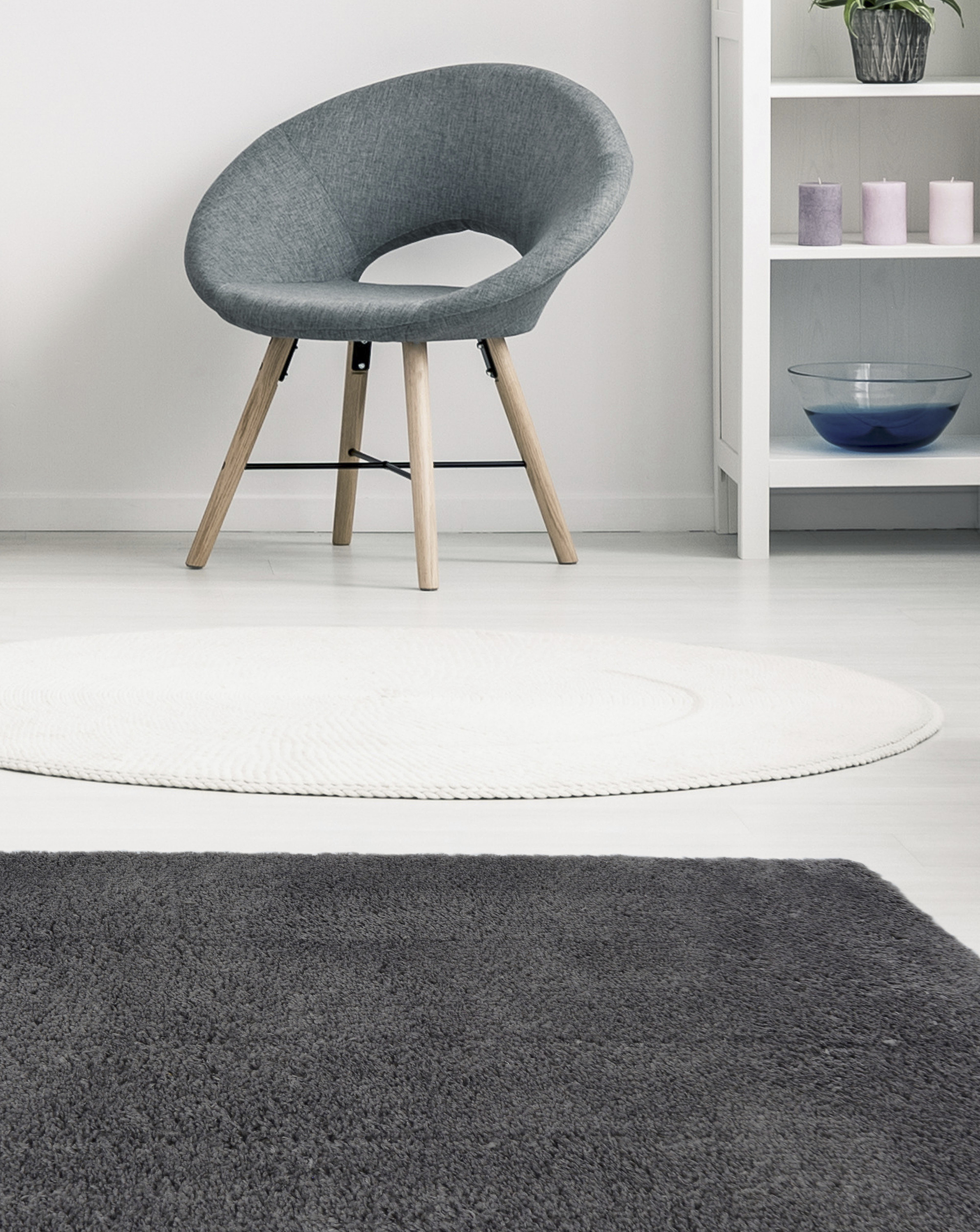 Homemaker Anthracite Snug Plain Shaggy Cosy Rug 200X290