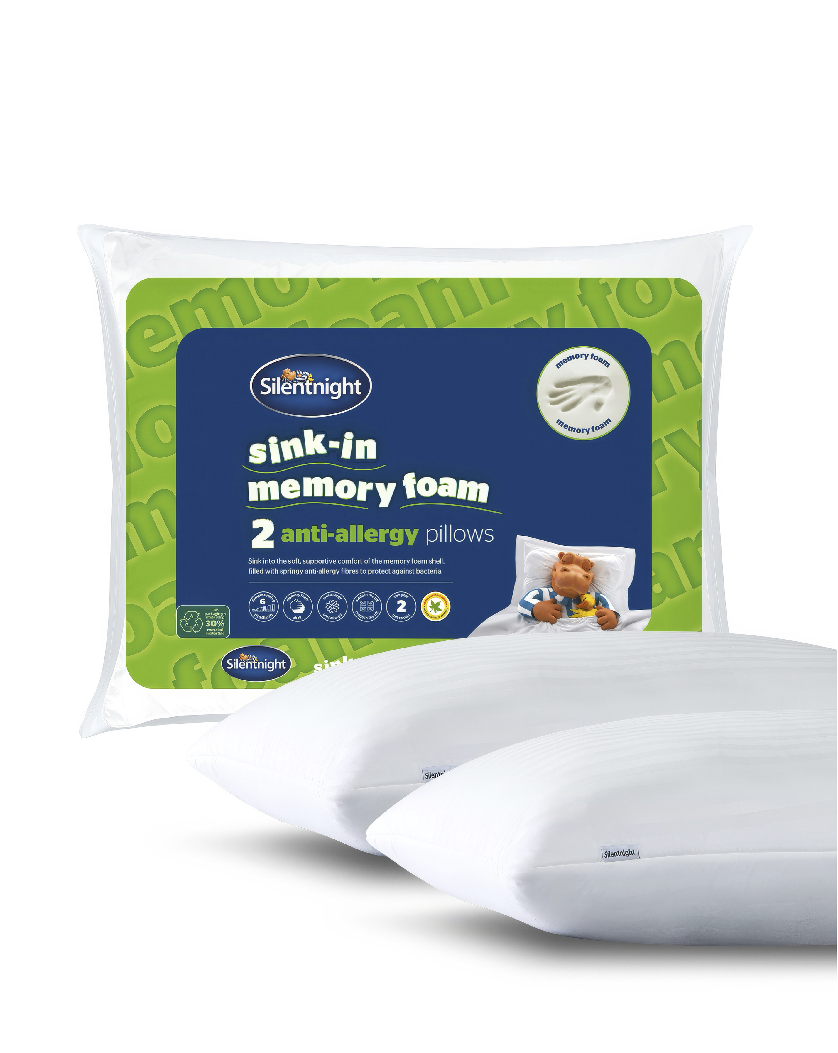 Silentnight Anti-Allergy 2 Pack Pillow