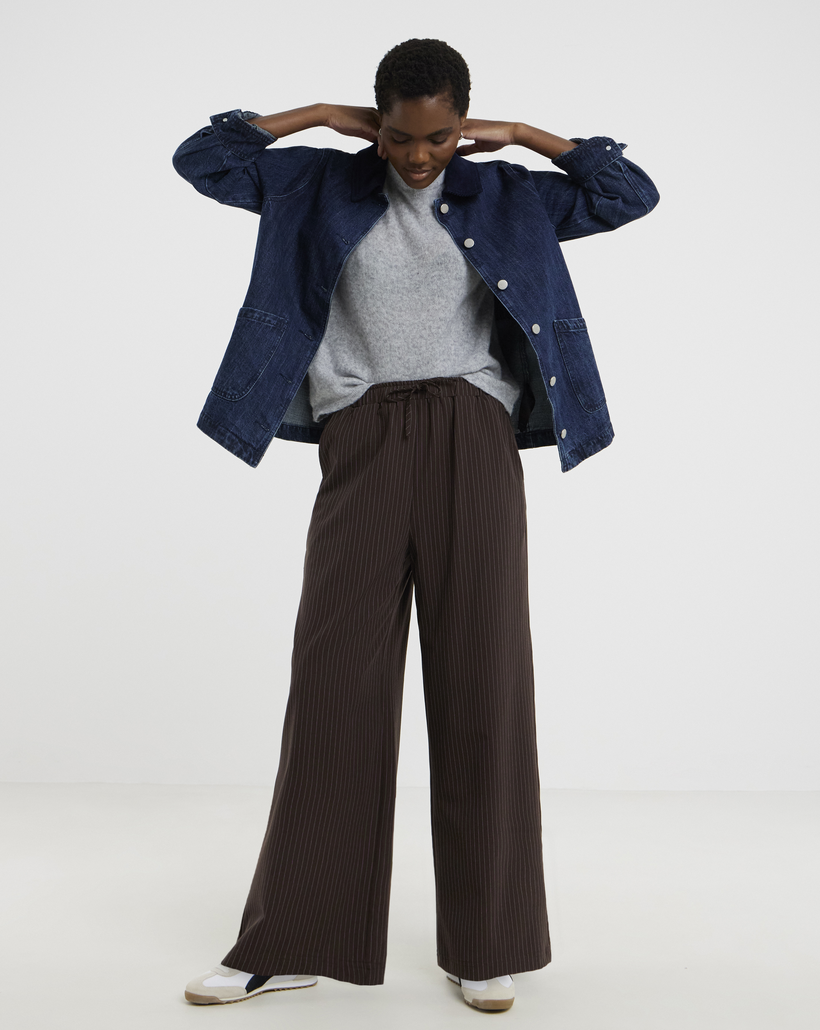 Printed Drawstring Wide Leg Trouser