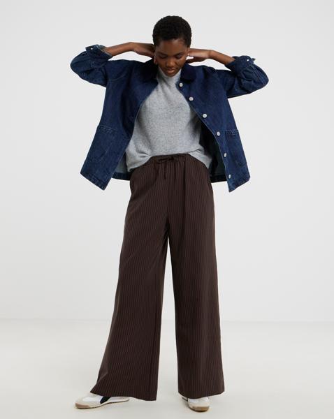 Printed Drawstring Wide Leg Trouser