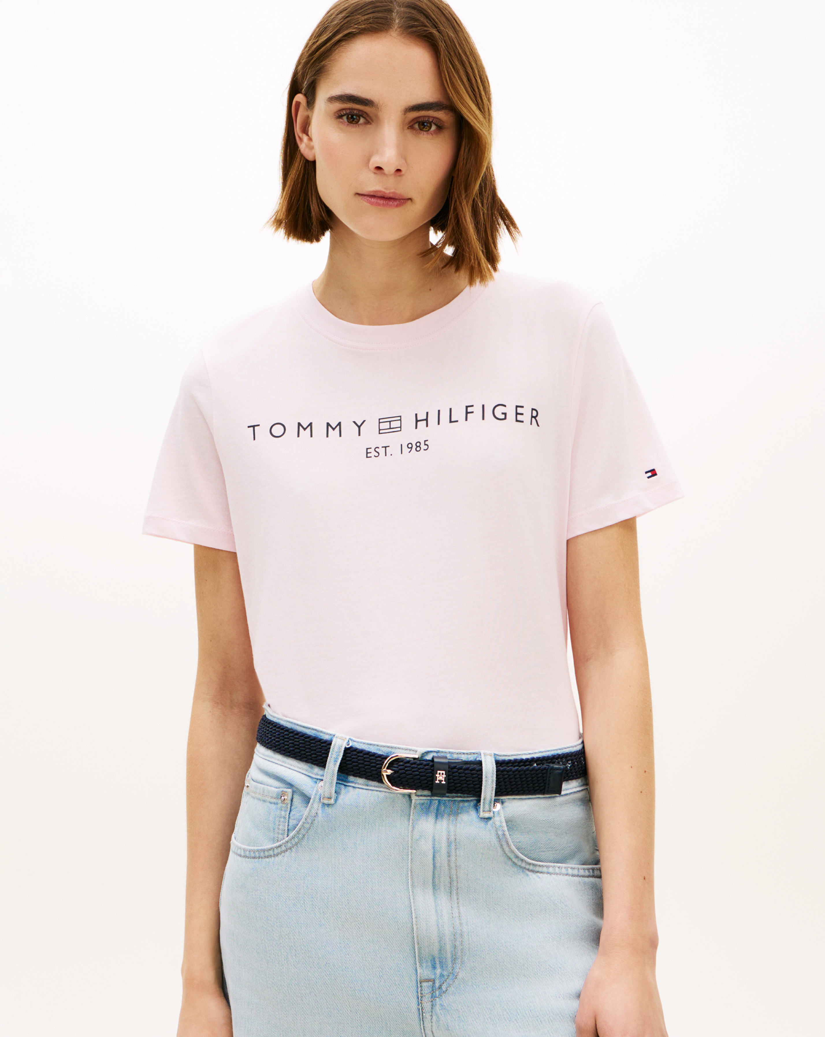 Tommy Hilfiger Pink Ss Crew Neck - Extra Large