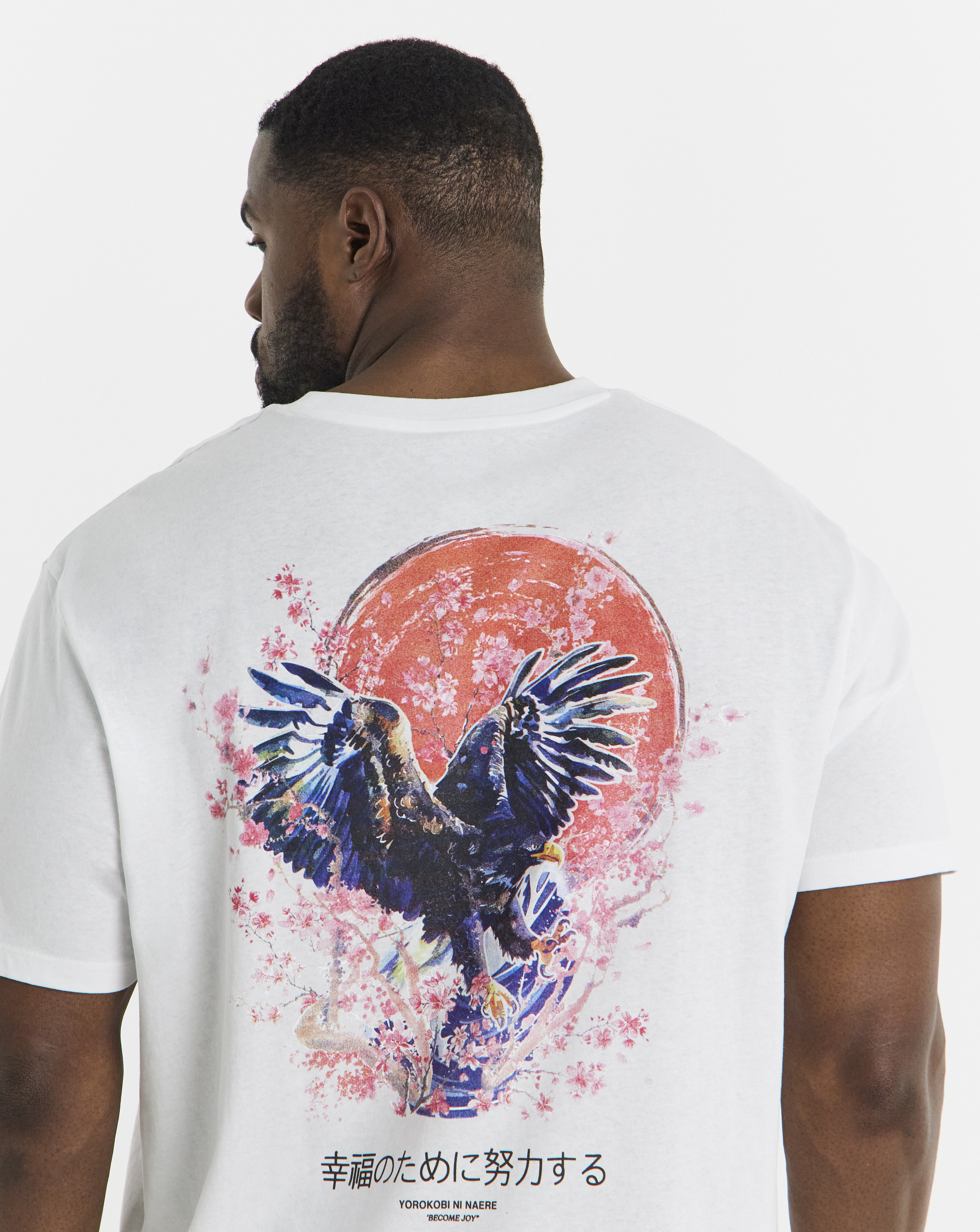 Jack & Jones Bright White Back Graphic Eagle T-Shirt - M(44)