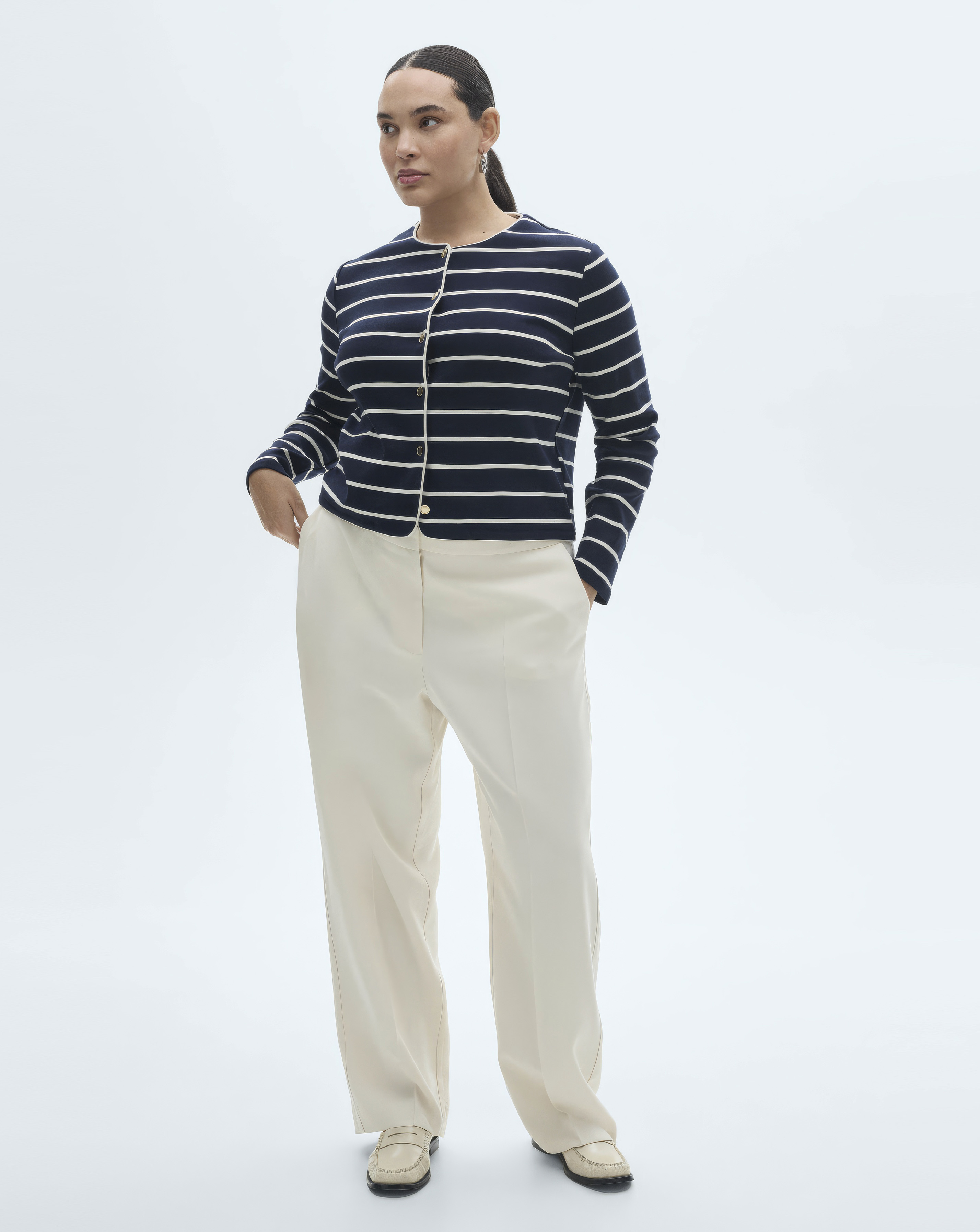 Mango Striped Knit Cardigan