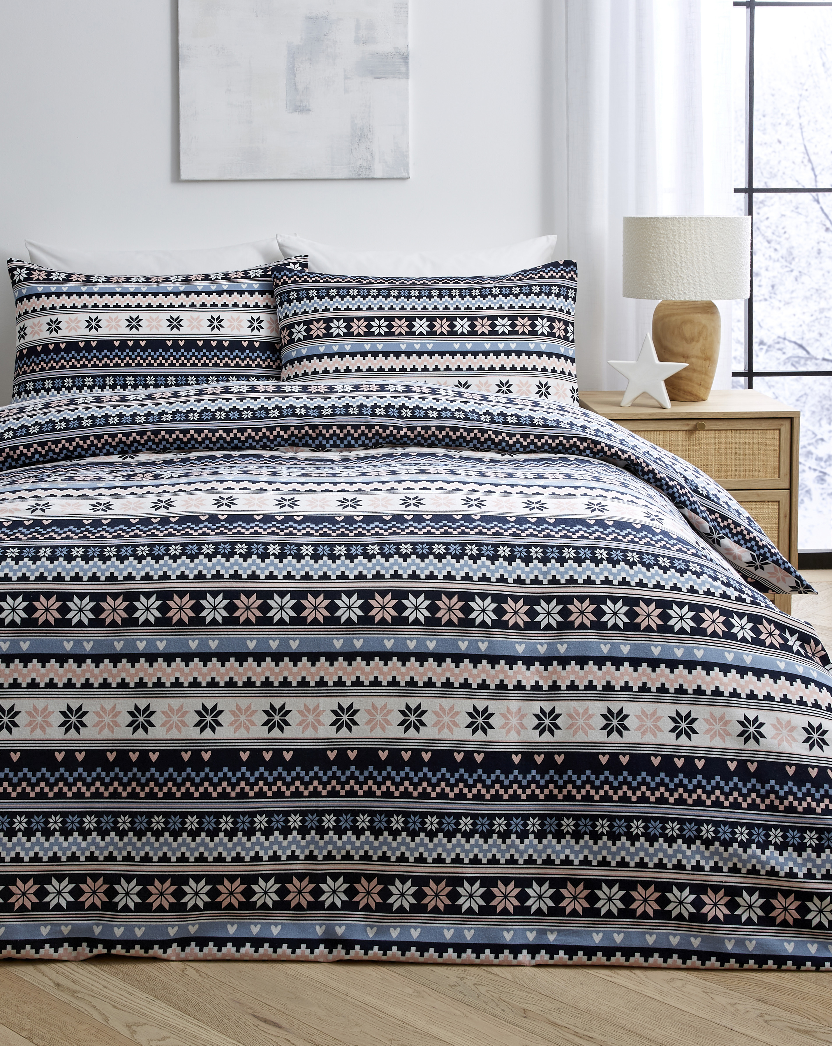 Laurie Fairisle Brushed Cotton Duvet Set