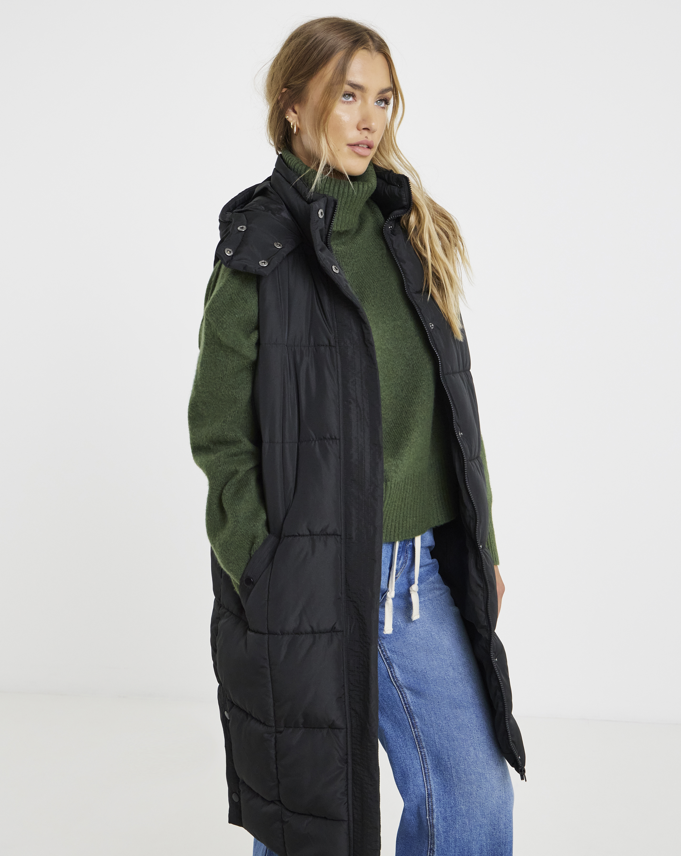 Black Square Quilt Padded Body Warmer