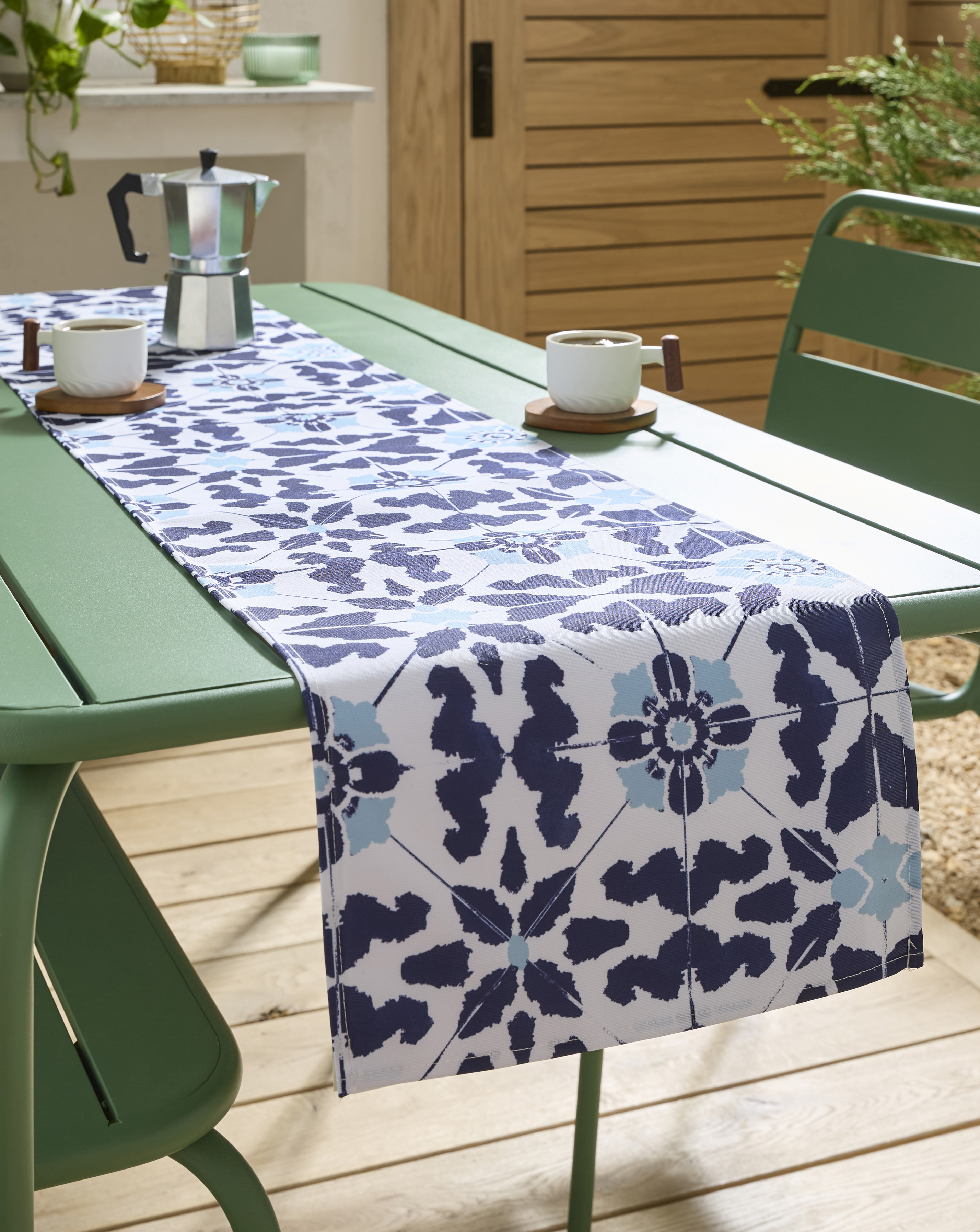 Tile Print Wipe Clean Table Runner