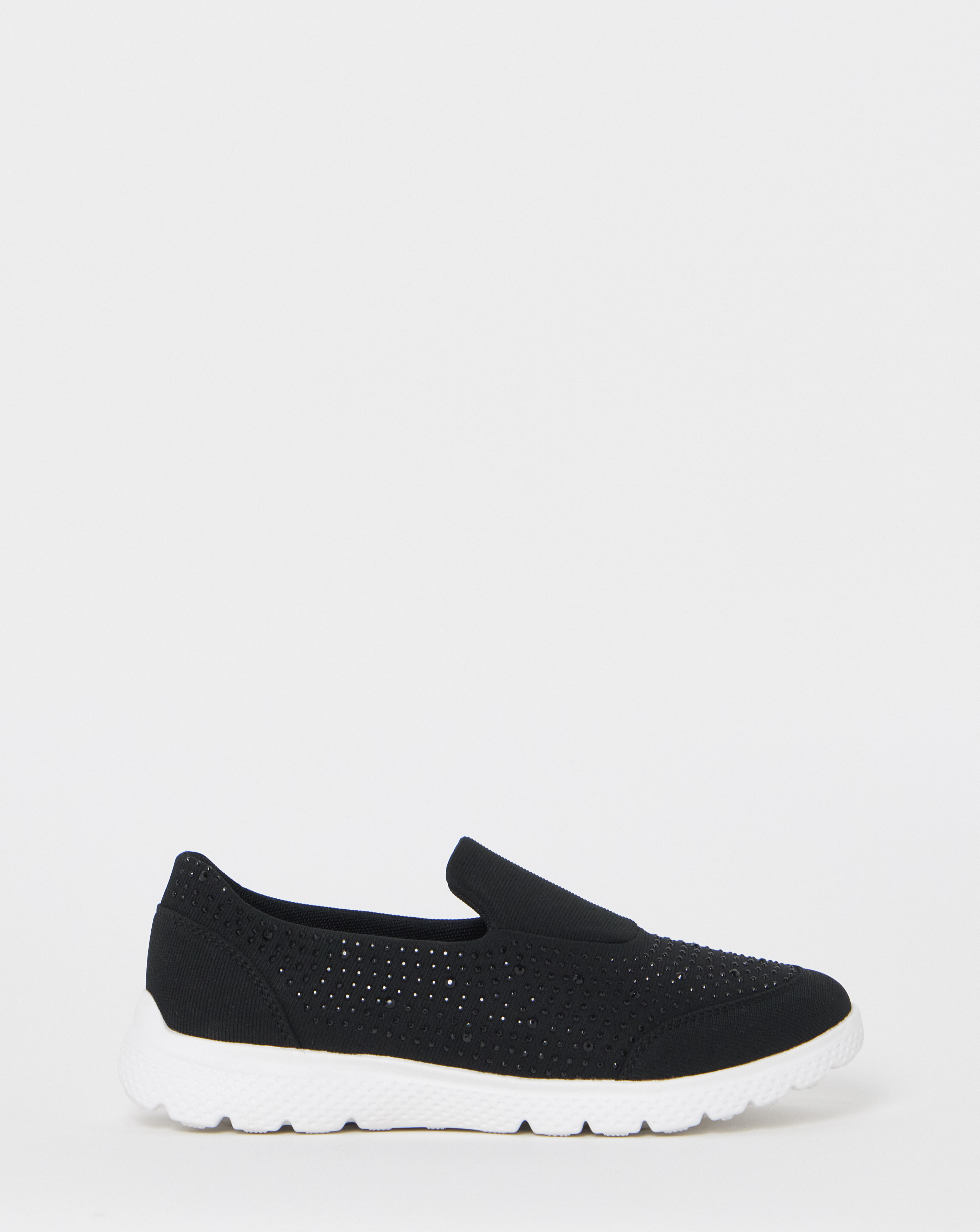 Cushion Walk Sparkle Arch Trainers EEE Black - Cushion Walk