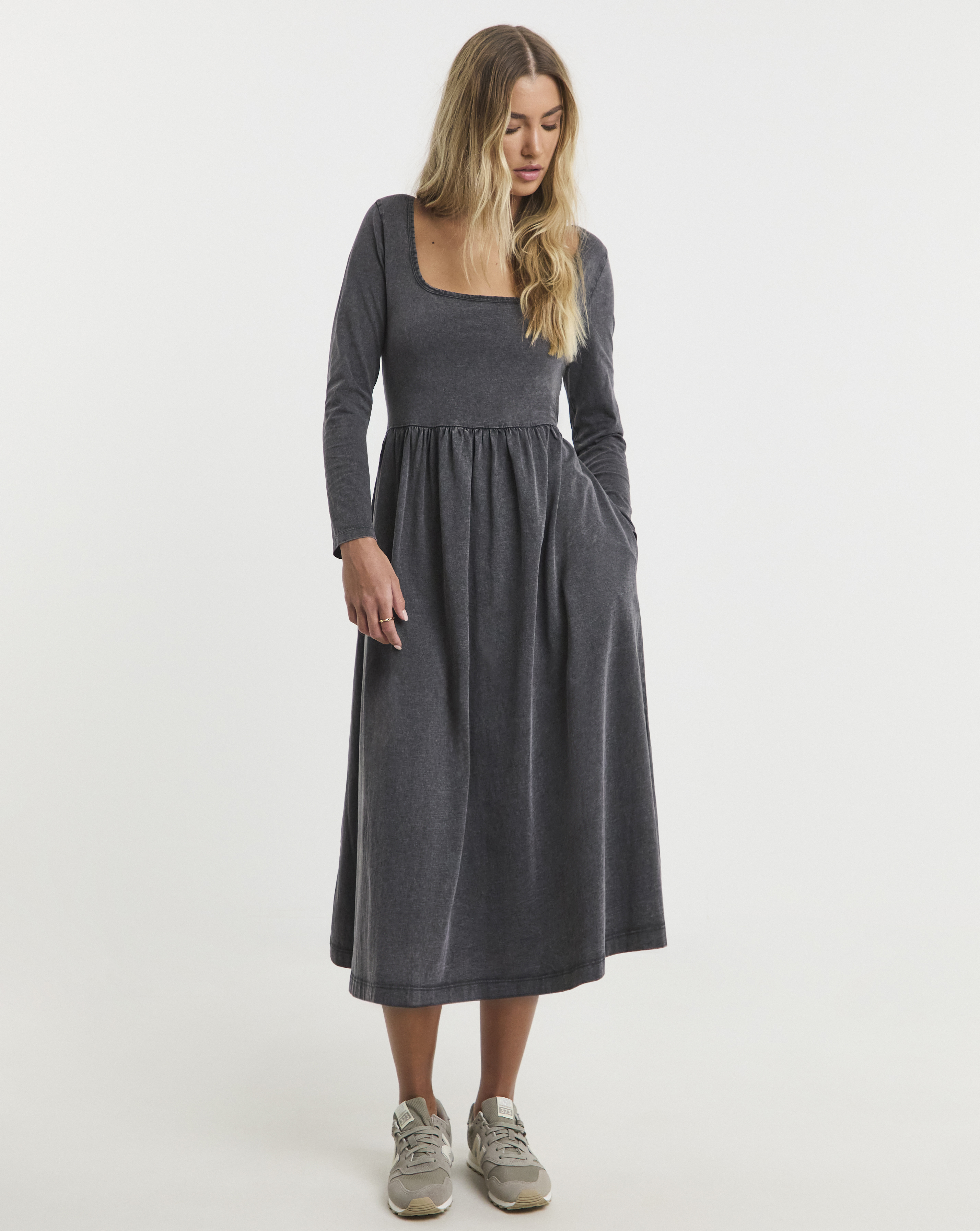 Simply Be - Women's Acid Wash Jersey Midi Dress - Size 28 - Acid wash - 100% Cotton