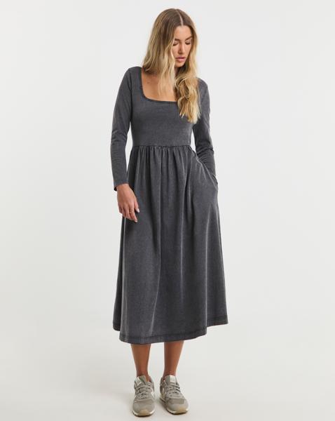 Acid Wash Jersey Midi Dress