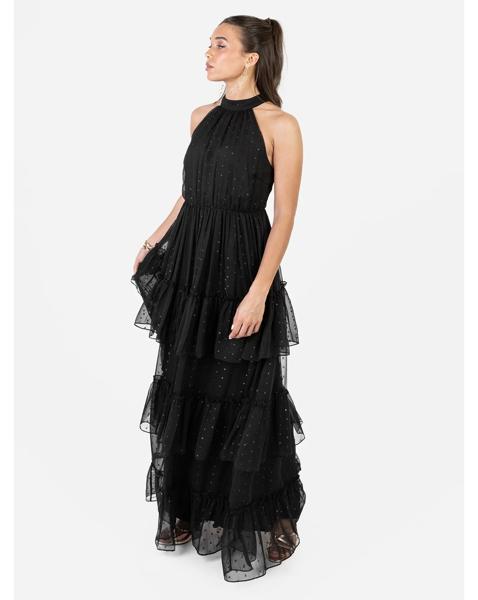 Anaya Metallic thread Dress - Black