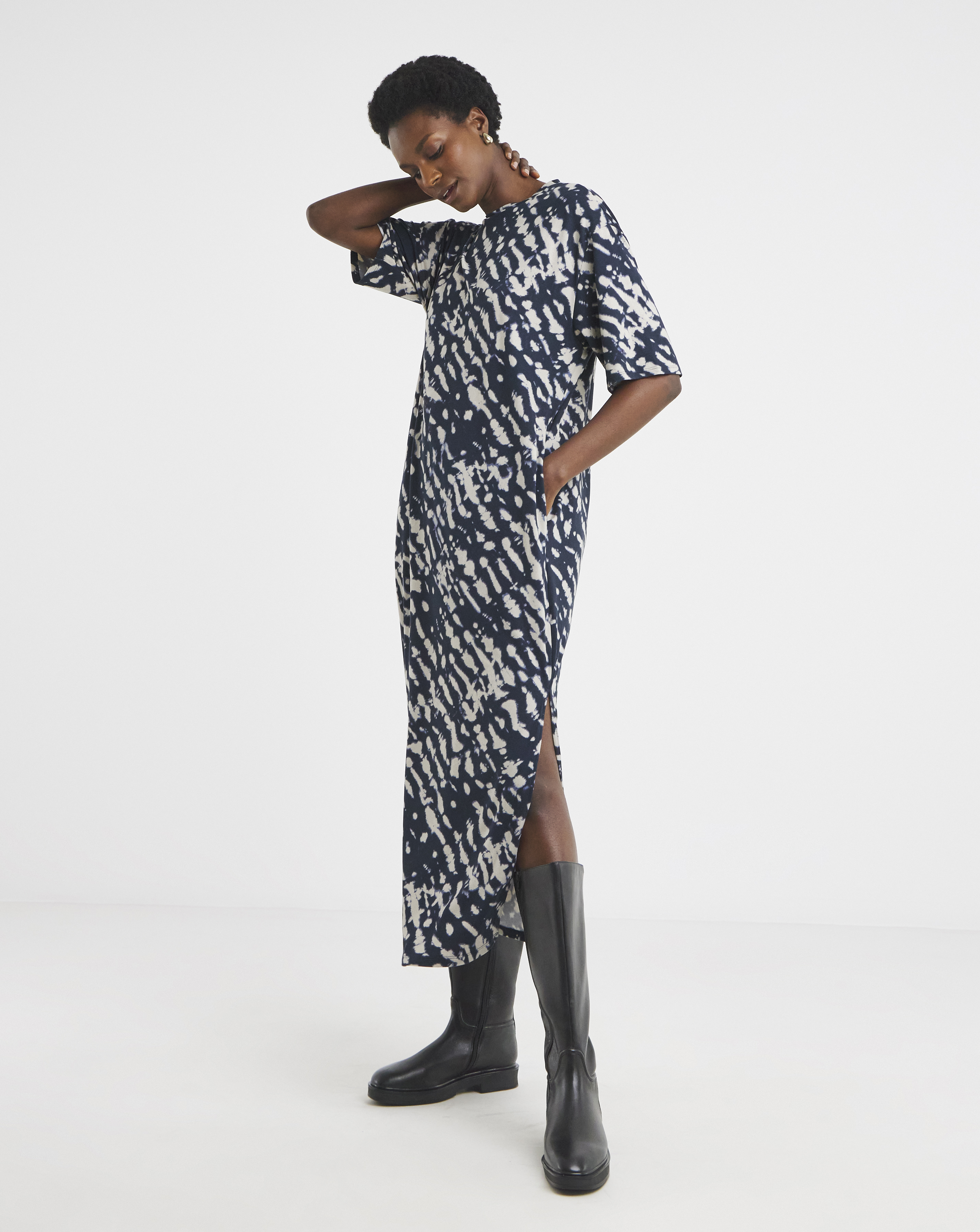 Half Sleeve T-Shirt Midi Dress