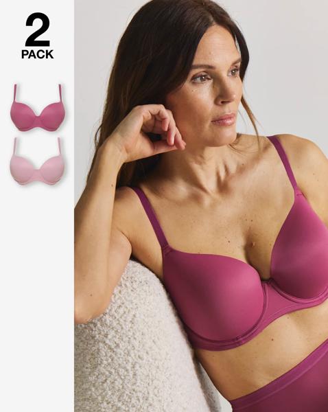 2 Pack Smoothing Microfibre T-Shirt Bras