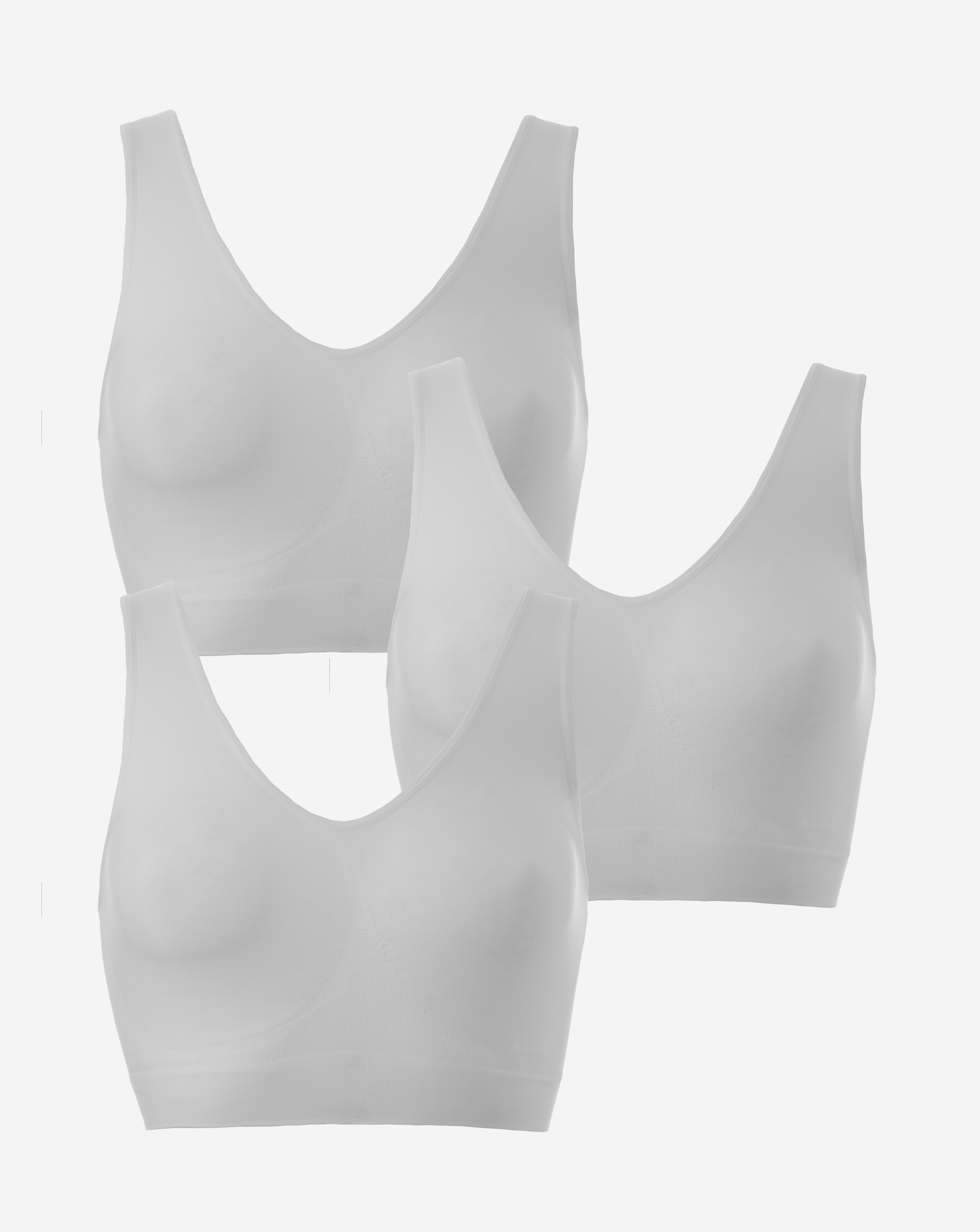 Naturally Close 3 Pack Comfort Tops A-D In White | UK Size 41974 Women's