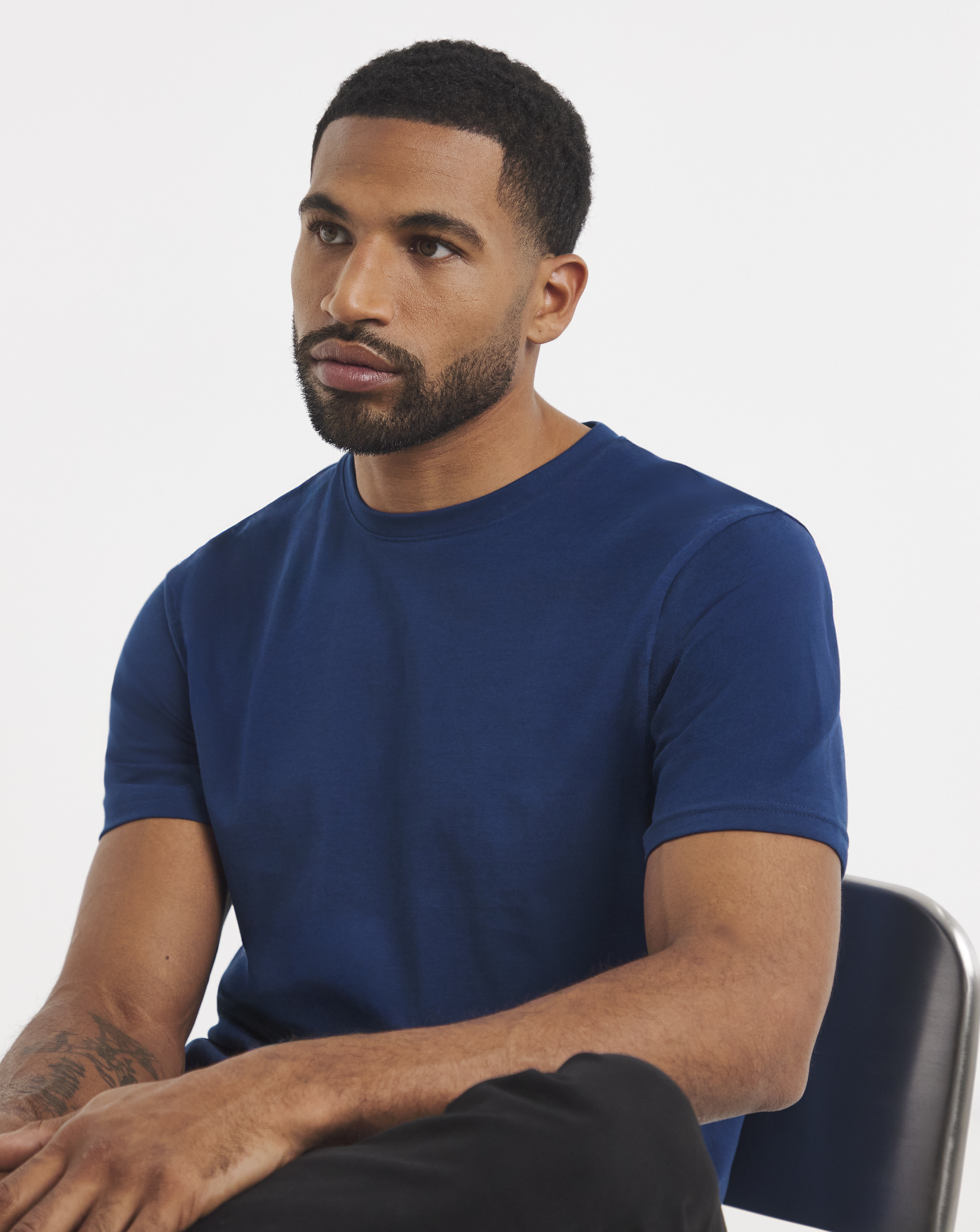 Crew Neck T-Shirt Long - Cobalt