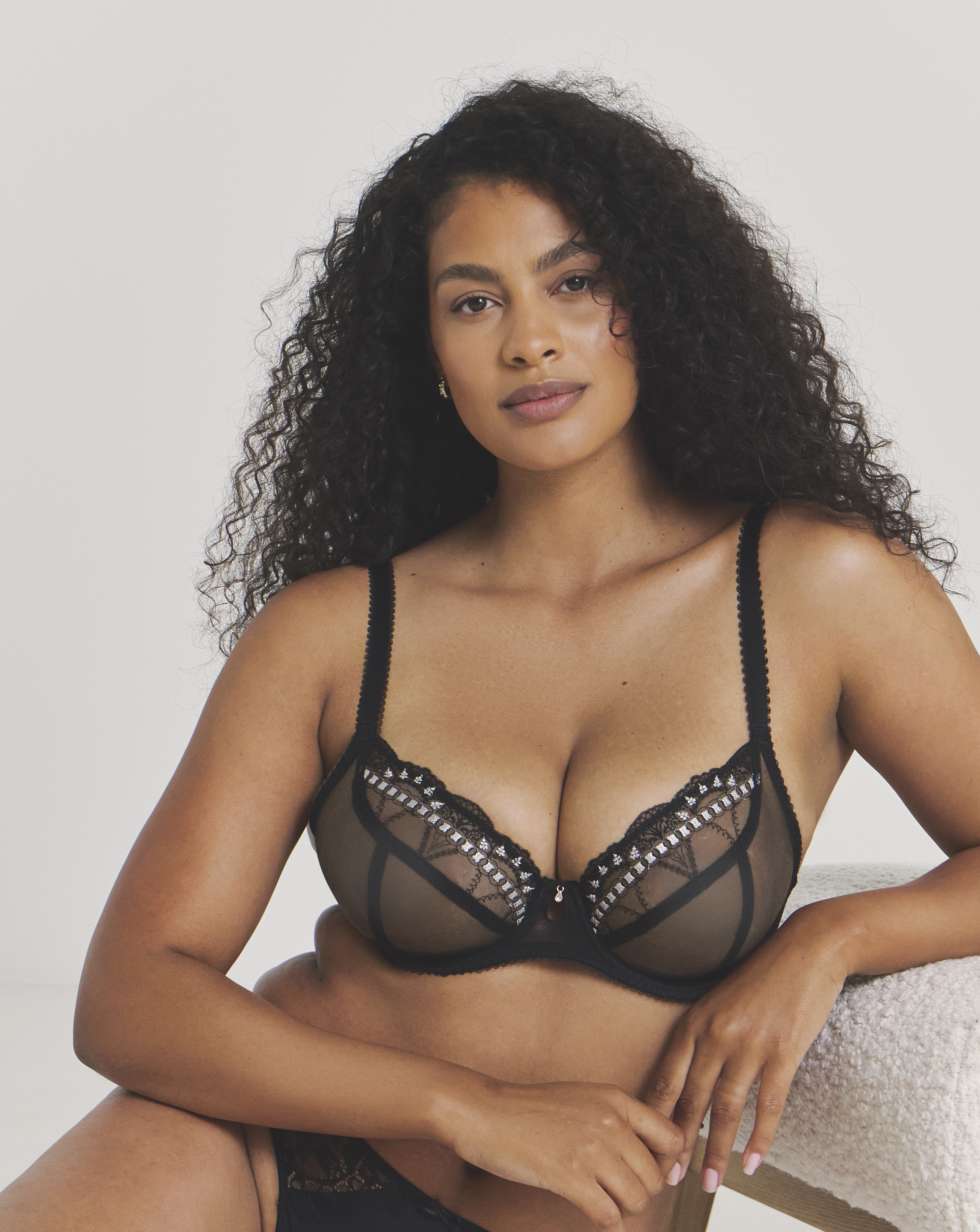 Freya Black Loveland Plunge Wired Bra - 36Dd
