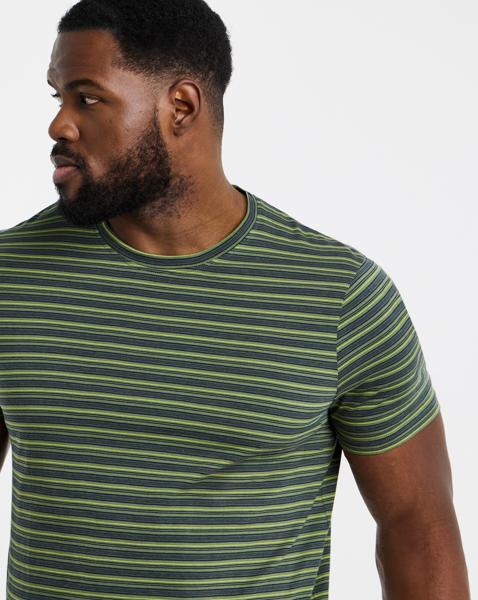 Yarn Dyed Stripe Crew Neck T-Shirt Long