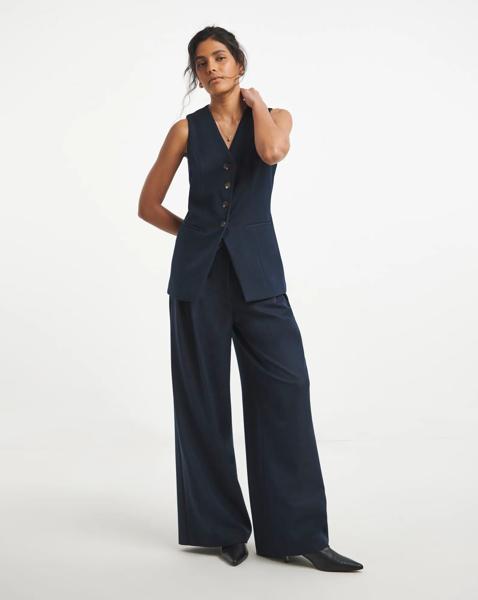 Simply Be Indigo Denim Look Wide Trouser