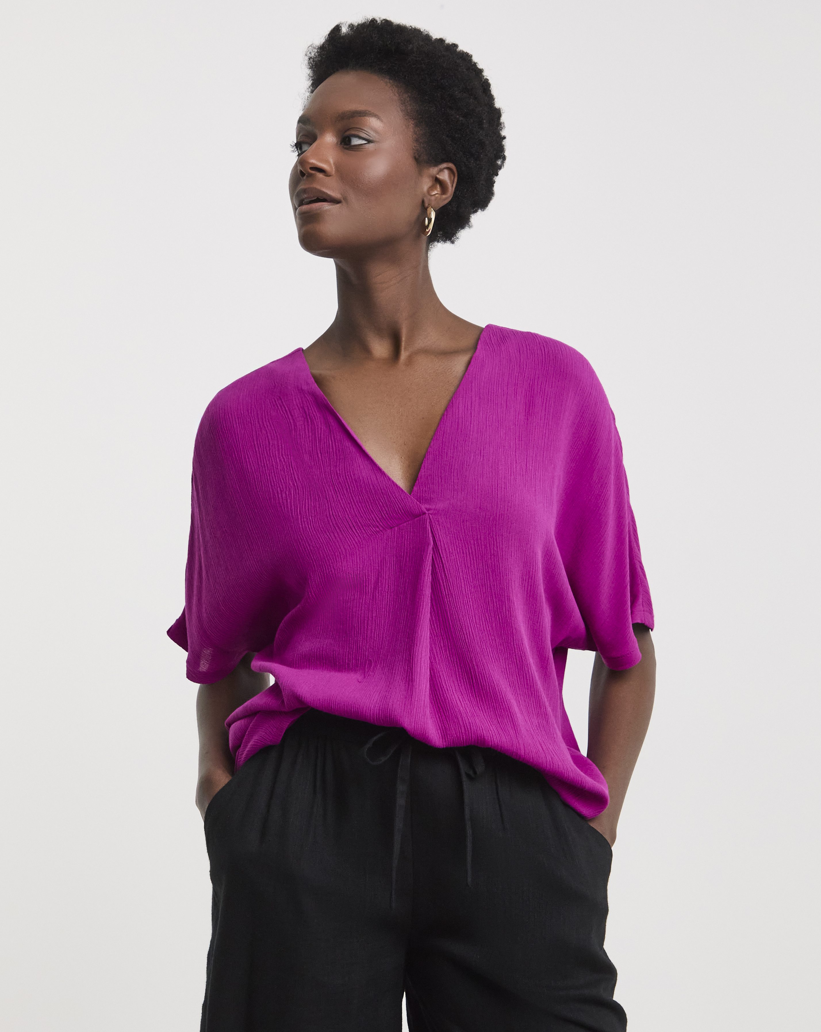 Textured Crinkle Tunic Top